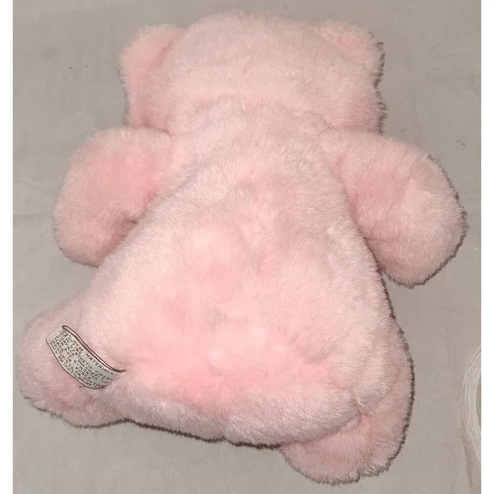 Vintage Scarborough Collection Pink TEDDY BEAR Plush JC Penney Cord Rope Rattle